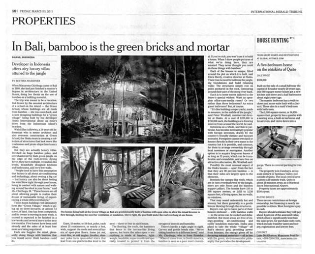 Green Village on Herald Tribune Newspaper